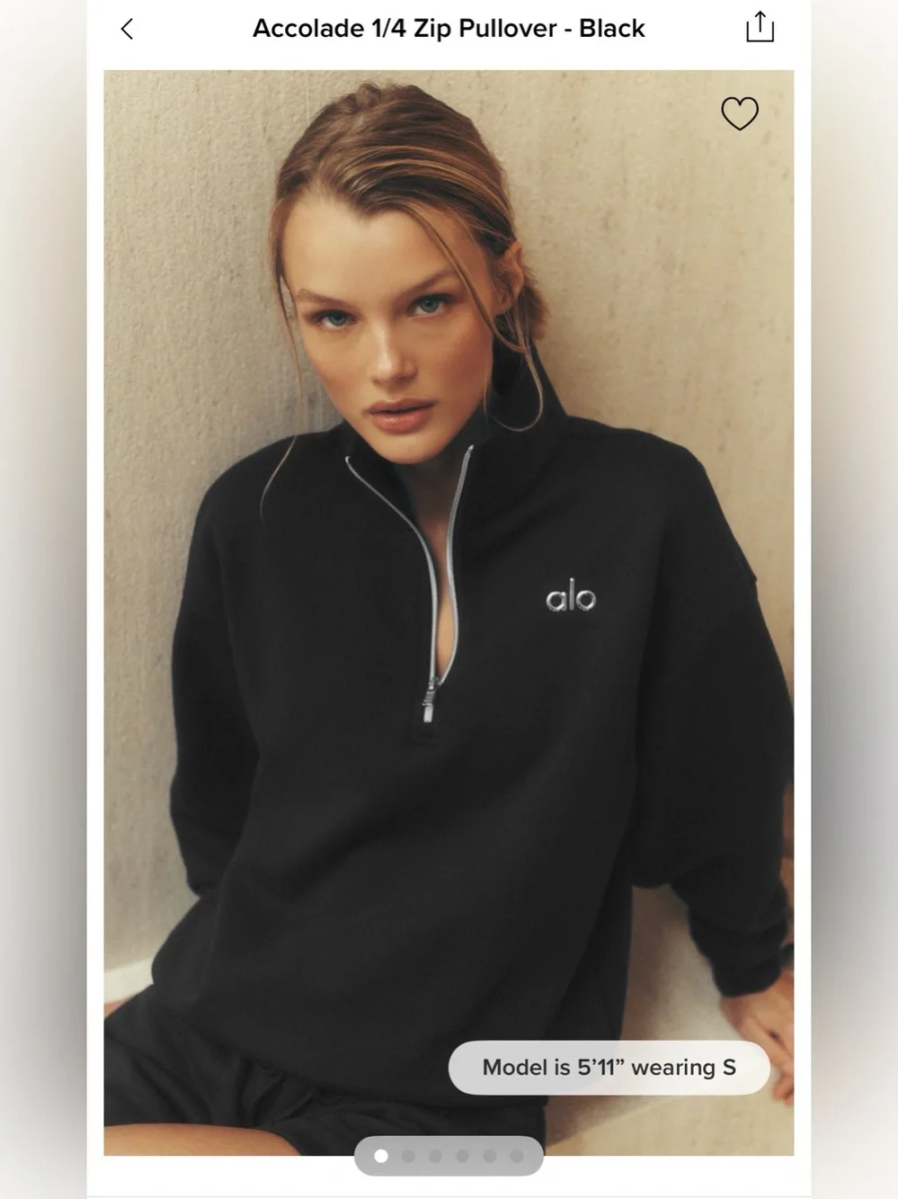 ✨ALO Yoga Black Half-Zip Pullover Sweatshirt